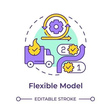 Flexible model multi color concept icon Stock Illustration
