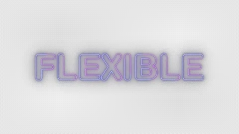 Flexible neon effects, text animation on transparent background Stock Footage 303500937