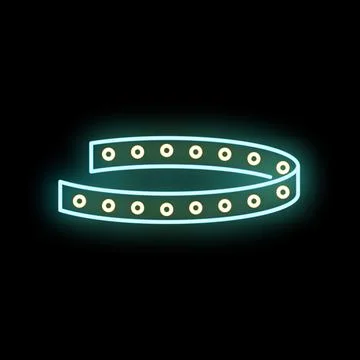 Flexible neon led strip light glowing blue Stock Illustration