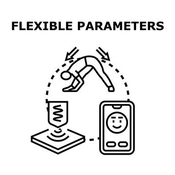 Flexible parameters concept illustrating system adaptation and customization Stockillustratie