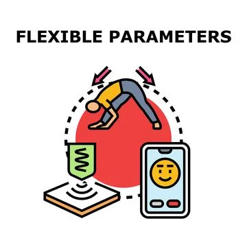 Flexible parameters concept illustrating system adaptation and customization Stock Illustration