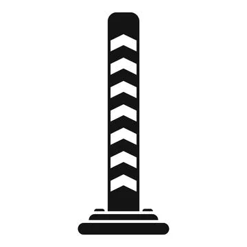 Flexible parking bollard with chevron pattern reflecting light for safety Stock Illustration