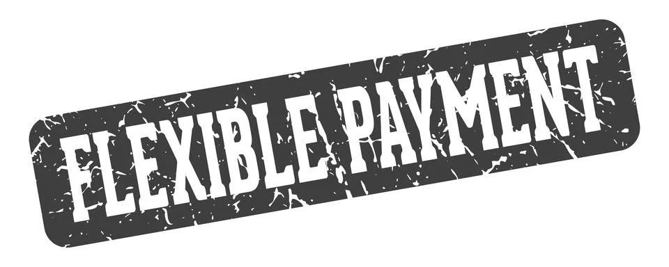 Flexible payment rectangular sign. flexible payment stamp Illustrazione stock