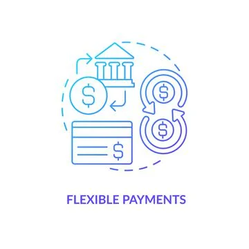 Flexible payments blue gradient concept icon Illustrazione stock