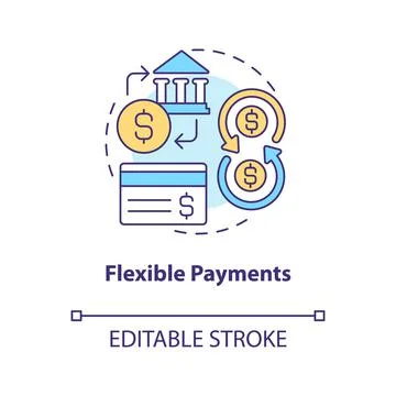 Flexible payments concept icon Stock Illustration