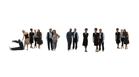 Flexible people - Unique horizontal point of view for this take on alphabet Stock Footage 32959310