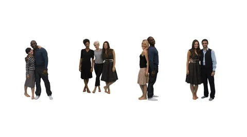 Flexible people - Unique horizontal point of view for this take on alphabet Stock Footage 32959334