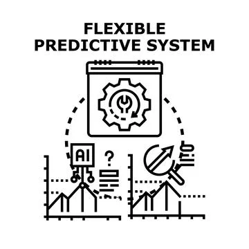 Flexible predictive system for business analysis and future forecasting Stock Illustration