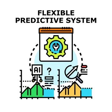 Flexible predictive system for business analysis and future forecasting Stock Illustration