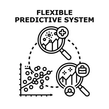 Flexible predictive system for business analytics and forecasting Stock Illustration