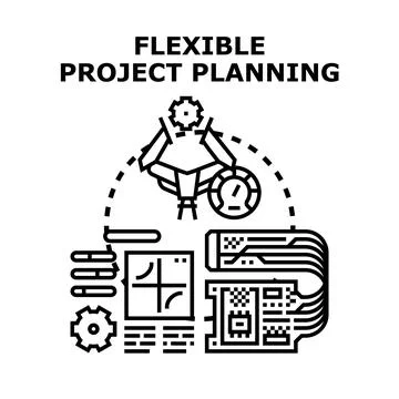 Flexible project planning process development concept Stock Illustration