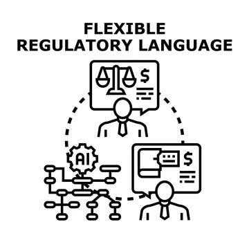 Flexible regulatory language optimizing business and legal processes Stock Illustration