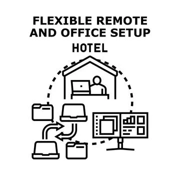 Flexible remote and office setup for modern business Stock Illustration