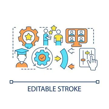 Flexible remote training concept icon Stock Illustration
