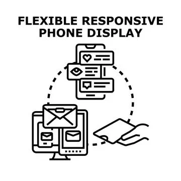 Flexible responsive digital interface displaying content across devices Stock Illustration