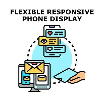 Flexible responsive digital interface displaying content across devices Stock Illustration