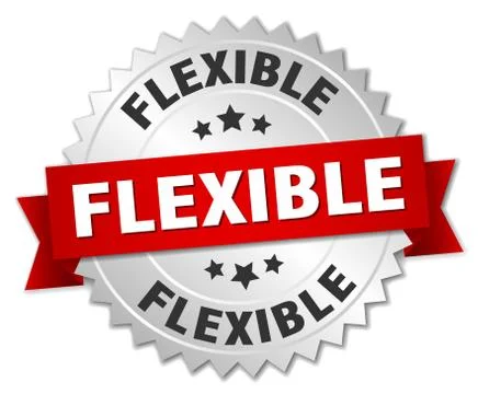 Flexible round isolated silver badge Stock Illustration