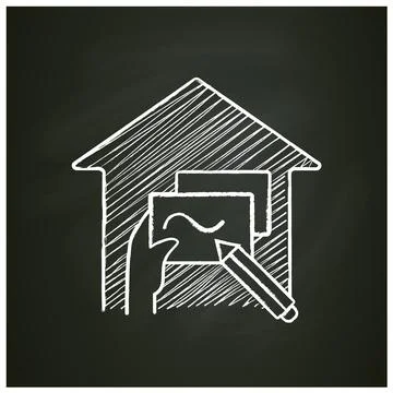 Flexible schedule chalk icon Stock Illustration