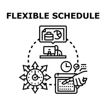 Flexible schedule concept for work life balance イラスト素材