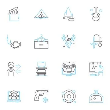 Flexible schedule linear icons set. Versatile, Adaptable, Manageable, Changeable Illustrazione stock