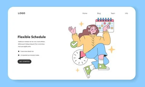 Flexible Schedule set. Flat vector illustration イラスト素材