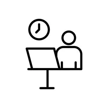 Flexible schedule work icon outline set collection or pack Stock Illustration