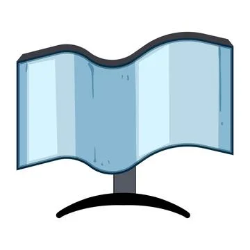 Flexible screen technology displaying futuristic monitor concept Stock Illustration