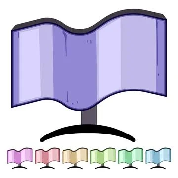Flexible screen technology displaying futuristic monitor concept Stock Illustration