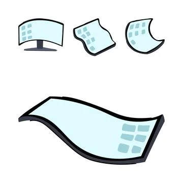 Flexible screens concept displaying future technology Stock Illustration