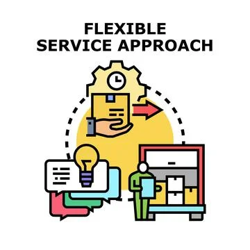 Flexible service approach optimizing customer delivery and support Stock Illustration