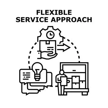 Flexible service approach optimizing customer delivery and support Stock Illustration