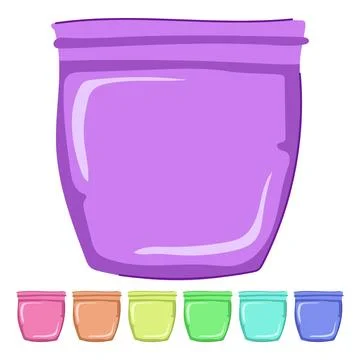Flexible silicone snack bag vector cartoon graphic Stock Illustration