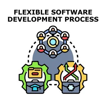 Flexible software development process concept icon Illustrazione stock