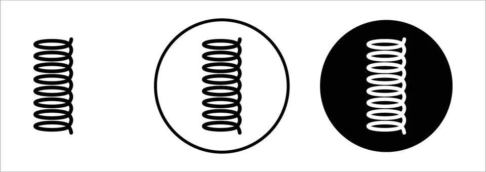 Flexible spring flat line icon set. Flexible spring Thin line illustration .. Stock Illustration