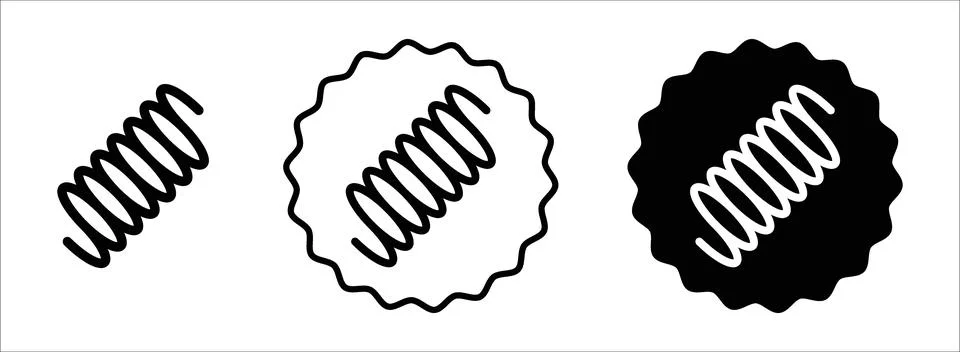 Flexible spring vector icon set collection. Flexible spring Outline flat Icon Stock Illustration