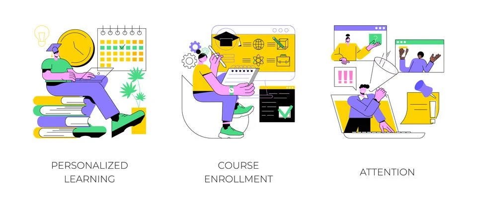 Flexible study plan abstract concept vector illustrations. Stock Illustration