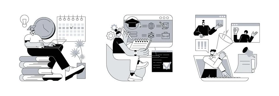 Flexible study plan abstract concept vector illustrations. Stock Illustration