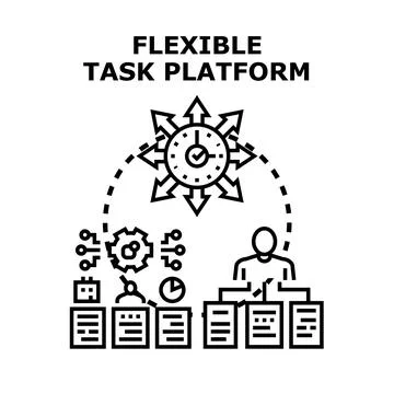 Flexible task platform optimizing workflow and managing tasks Stock-Illustration