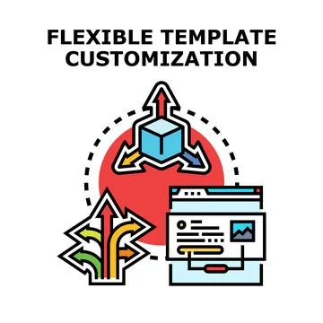 Flexible template customization adapting user interface development Stock Illustration