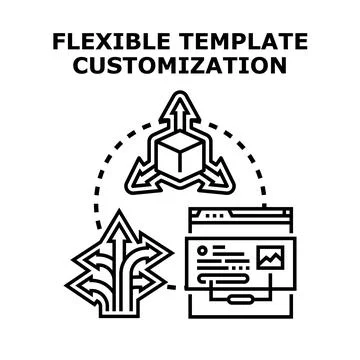 Flexible template customization adapting user interface development Stock Illustration