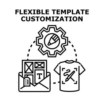 Flexible template customization and design concept Stock Illustration