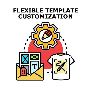 Flexible template customization and design concept Stock Illustration