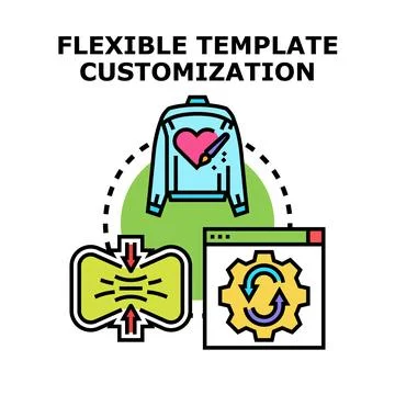 Flexible template customization concept vector icon Illustrazione stock