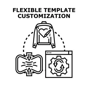Flexible template customization concept vector icon Illustrazione stock