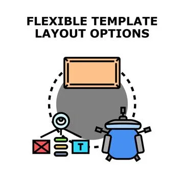 Flexible template layout options adapting website design Stock Illustration