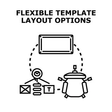 Flexible template layout options adapting website design Stock Illustration