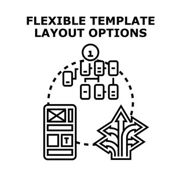 Flexible template layout options creating custom designs Stock Illustration