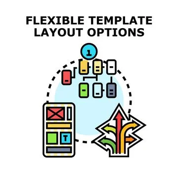 Flexible template layout options creating custom designs Stock Illustration
