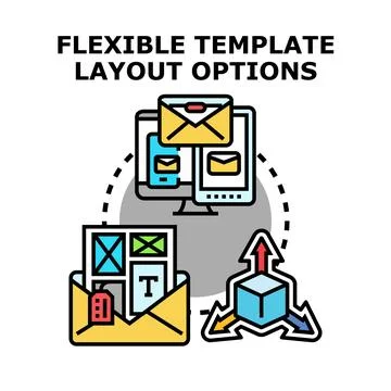 Flexible template layout options for digital content Stock Illustration