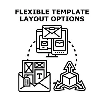 Flexible template layout options for digital content Stock Illustration